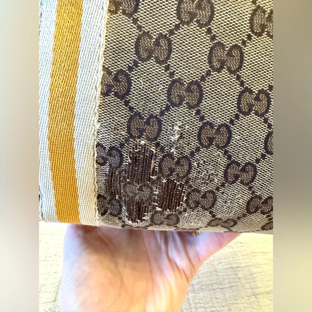 Gucci Signature Monogram Canvas Shoulder Tote- Fixer Bag (Heavy damage) - Picture 6 of 16
